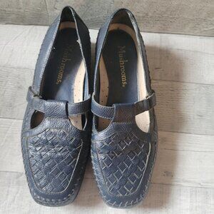 Mushrooms Womens Genuine Leather Woven Loafers 8w